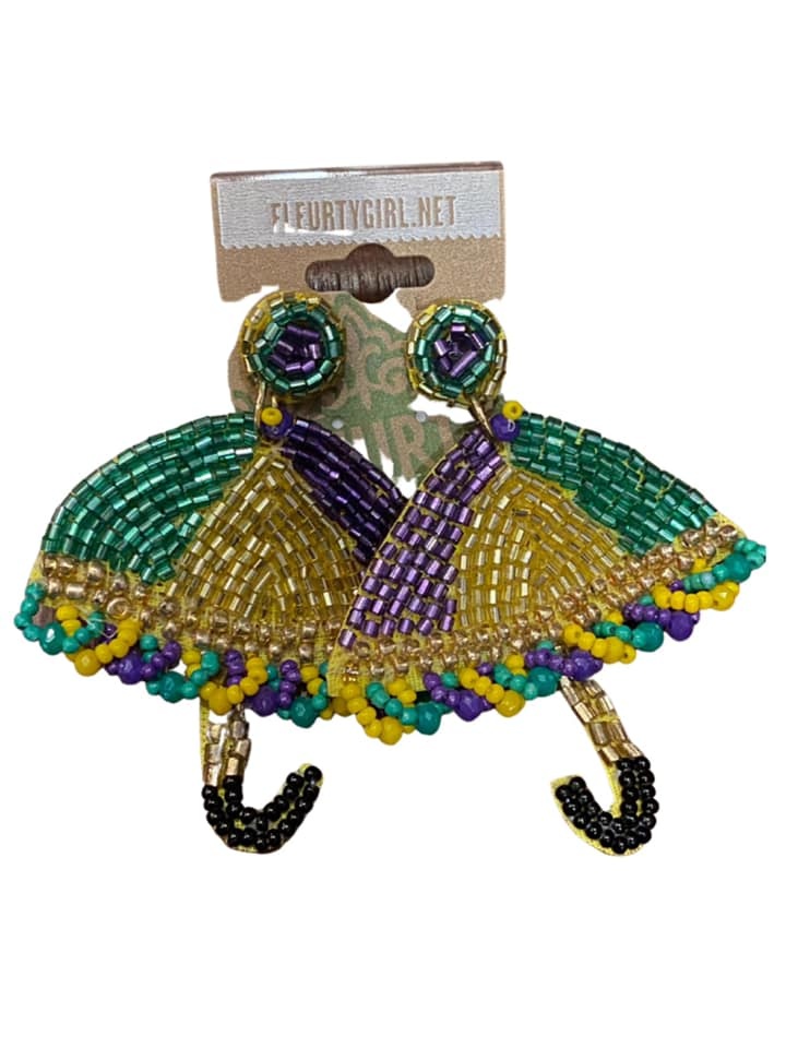 fleurty girl mardi gras earrings
