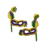 Mask with Feather Post Beaded Earrings