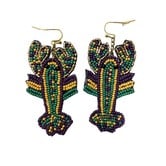 Mardi Gras Beaded Crawfish Earrings