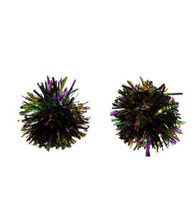 Mardi Gras Mambo Tinsel Post Earrings