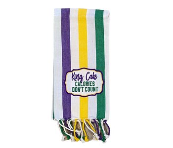 King Cake Calories Towel, Striped