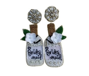 Bridesmaid Beaded Bottle Earrings