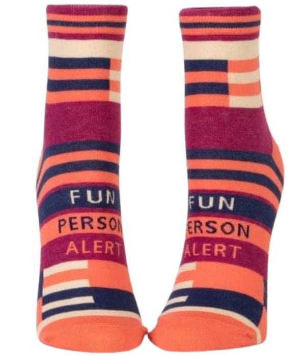 Blue Q Fun Person Alert Ankle Socks