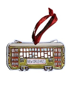 Green Streetcar Ornament