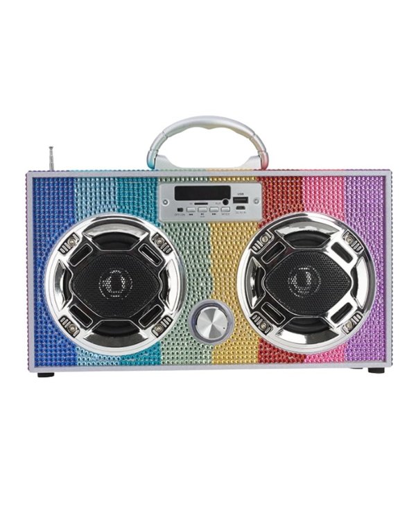 Rainbow Bling  Retro Bluetooth Boombox