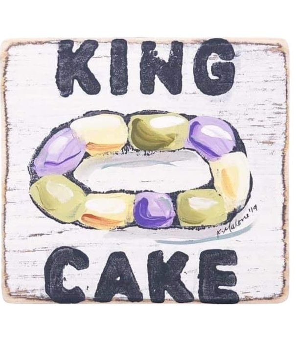 Home Malone King Cake Wood Sign