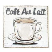 Cafe Au Lait Wood Sign
