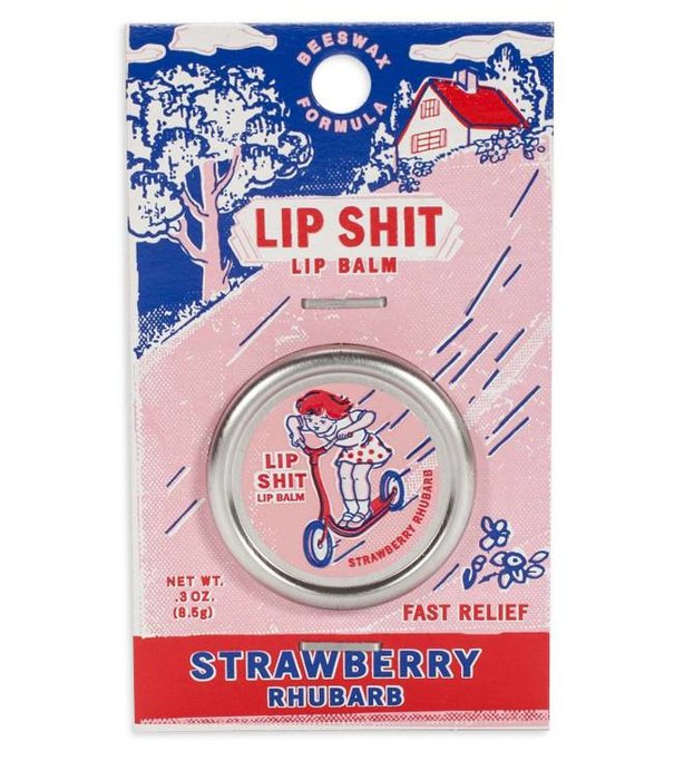 Blue Q Strawberry Rhubarb Lip Shit