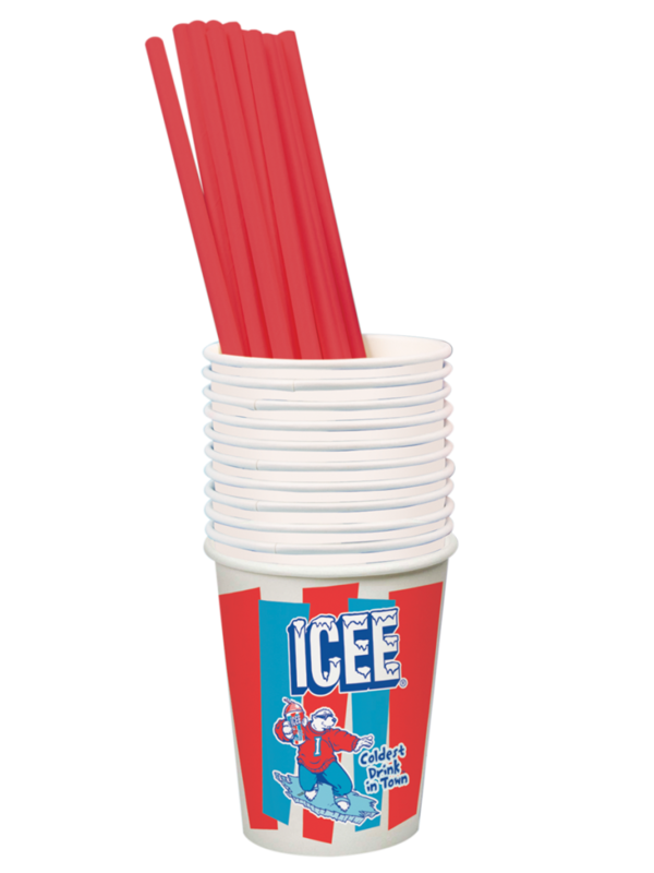 Icee Paper Cups & Straw Set