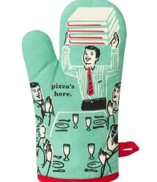 Pizza's Here Oven Mitt