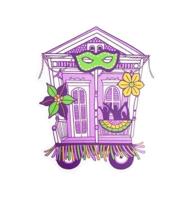 Mardi Gras House Float Sticker