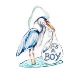 It's a Boy Blue Heron Door Hanger