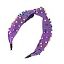 Mardi Gras Headband with Pearls, Purple