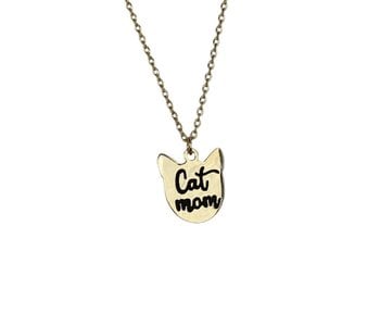 Cat Mom Necklace, Gold