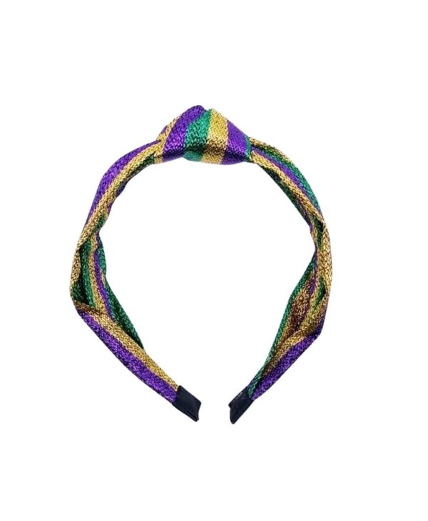 Mardi Gras Stripe Knotted Headband