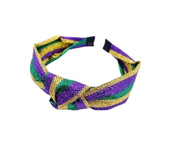 Mardi Gras Stripe Knotted Headband