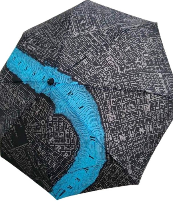 New Orleans Map Umbrella, Black