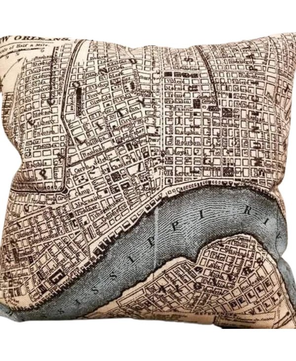 NOLA Vintage Map Pillow