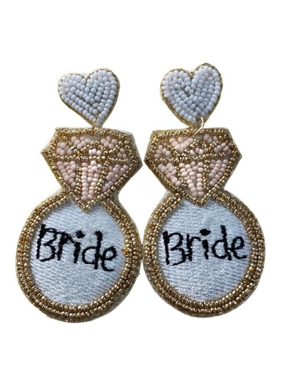 Bride Ring Beaded Earrings