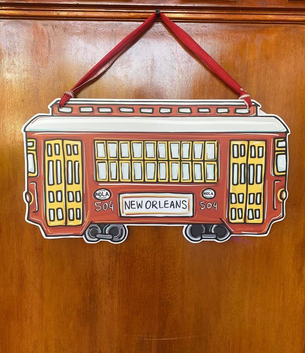 Red Streetcar Door Hanger