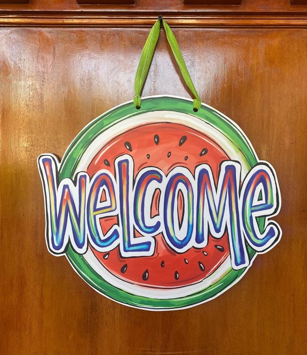 Home Malone Watermelon Welcome Door Hanger