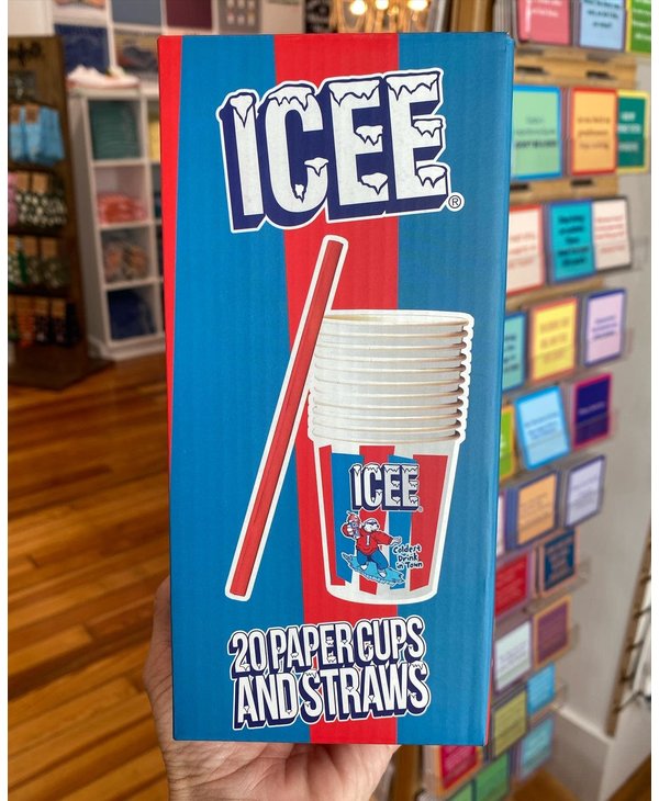 Icee Paper Cups & Straw Set