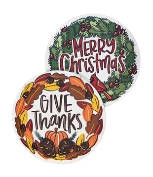 Merry Christmas/Give Thanks Door Hanger