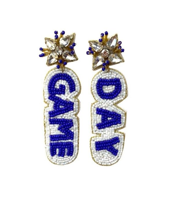 Blue & White Game Day Earrings