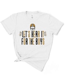 Let's Hear it for the Boys Tee, Black & Gold