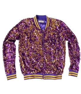 Tiger Stripe Magic Sequin Jacket, Purple & Gold - Fleurty Girl