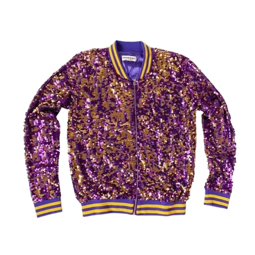 Purple & Gold Sequin Jacket Fleurty Girl