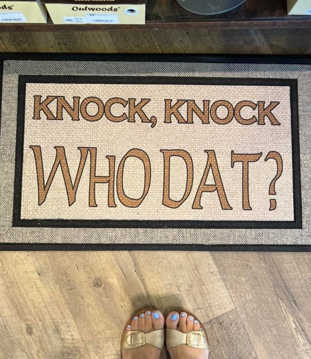 Knock Knock Who Dat Door Mat