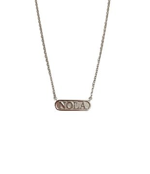 NOLA Engraved Plate Necklace, Silver