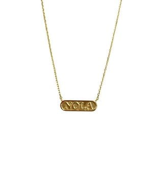 NOLA Engraved Plate Necklace, Gold