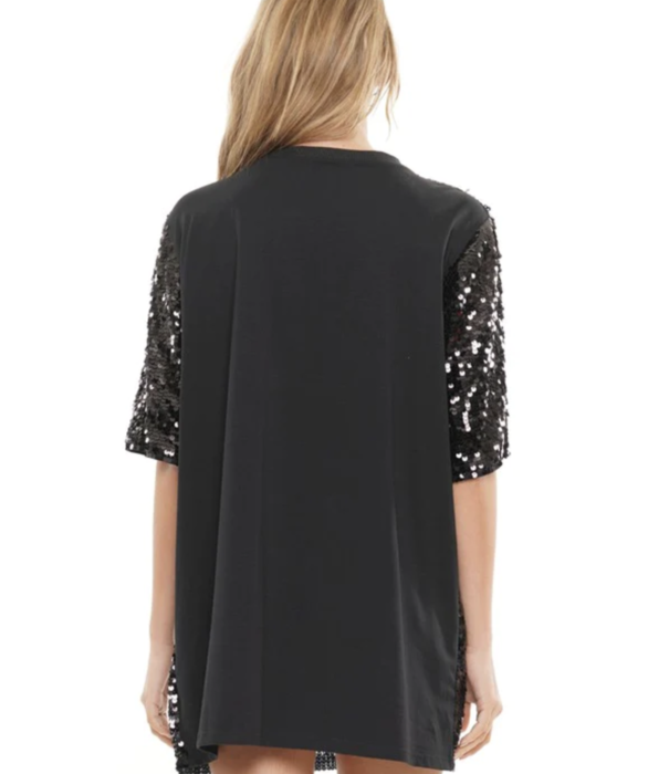 Black Sequin Game Day Tunic Dress