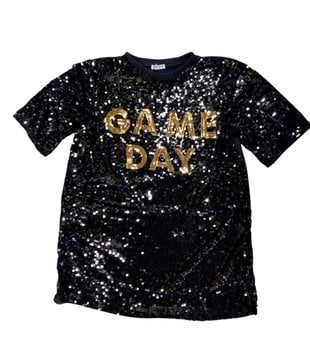 Black Sequin Game Day Tunic Dress