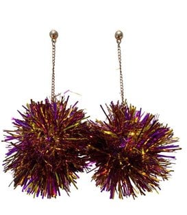 Star Sequin Tassel Earrings, Purple & Gold - Fleurty Girl