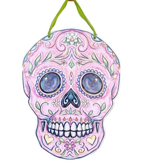 Pastel Sugar Skull Door Hanger