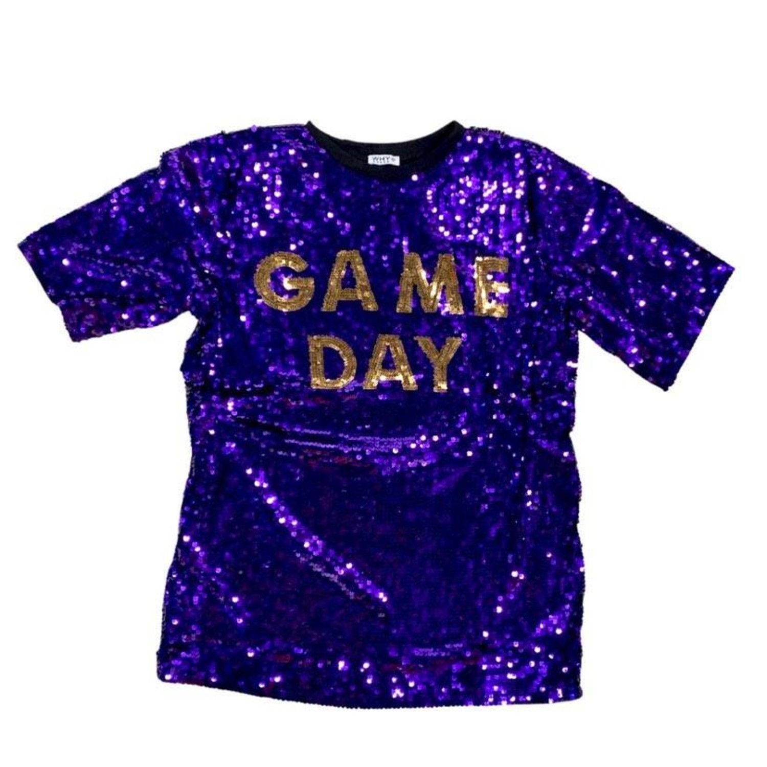 GAMEDAY SEQUIN #4 JERSEY DRESS/TUNIC/TOP