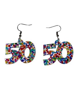 Birthday Confetti Acrylic Earrings, 50