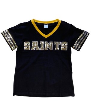 Saints Sequin Jersey, Black