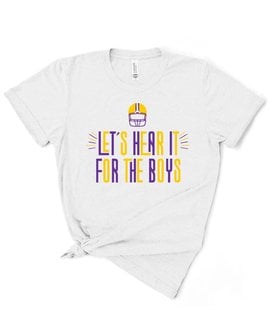 Let's Hear it for the Boys Tee, Purple & Gold