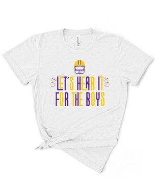 Let's Hear it for the Boys Tee, Purple & Gold