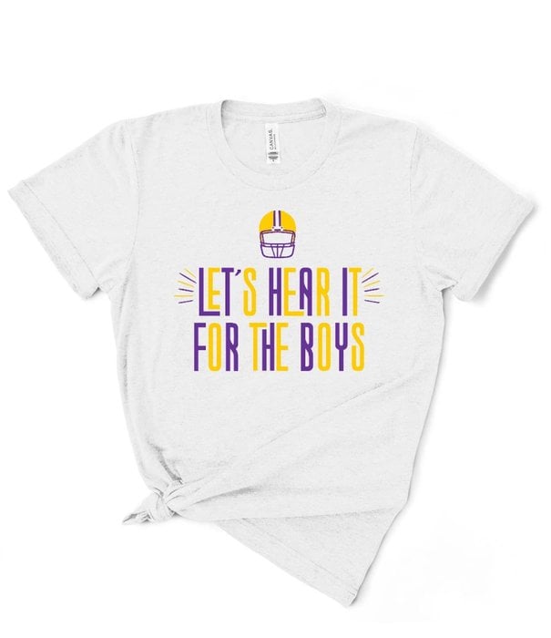 Let's Hear it for the Boys Tee, Purple & Gold