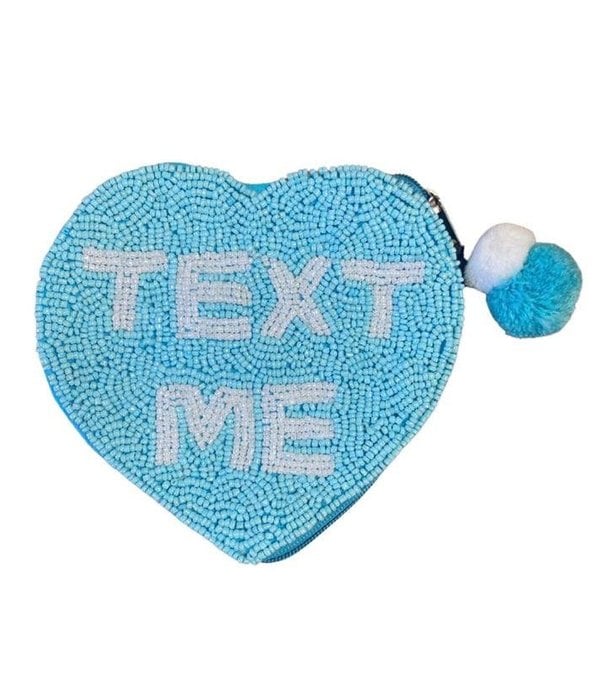 Text Me Beaded Pouch