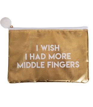 More Middle Fingers Gold Pouch