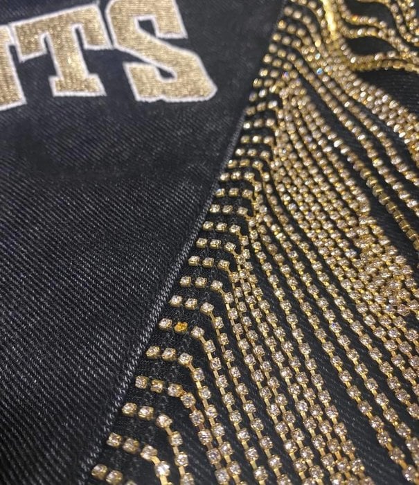 Saints Denim Jacket with Bling