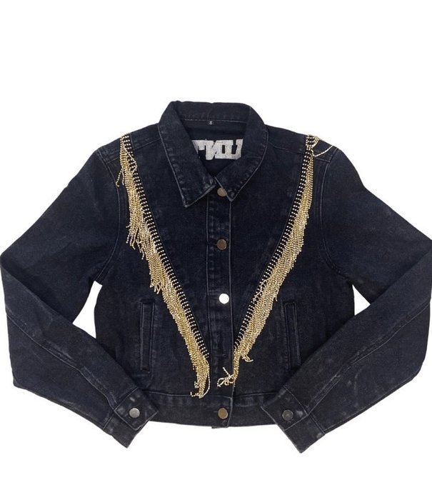 Saints Denim Jacket with Bling - Fleurty Girl