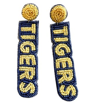 Holy Cross Tigers Beaded Earrings