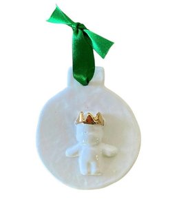 King Cake Baby with Crown Ornament